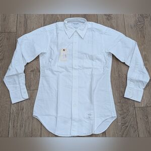 $390 Mens THOM BROWNE Pocket Cotton Classic LS Button Up Shirt White 5 - 2XL